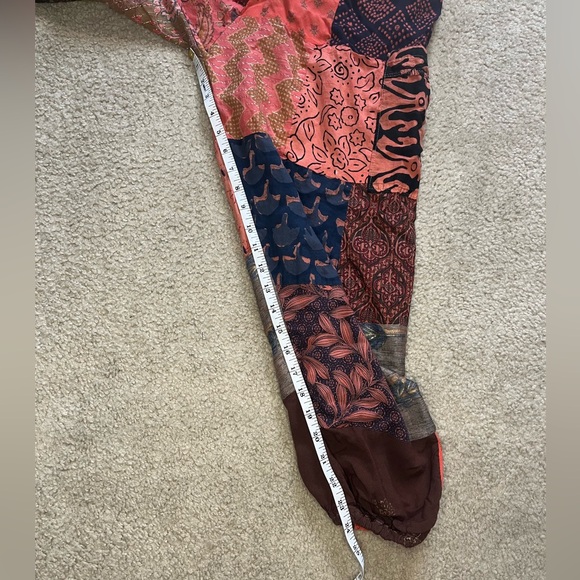 Boho festival hippie multicolor patchwork harem jogger pants size small - Picture 6 of 8